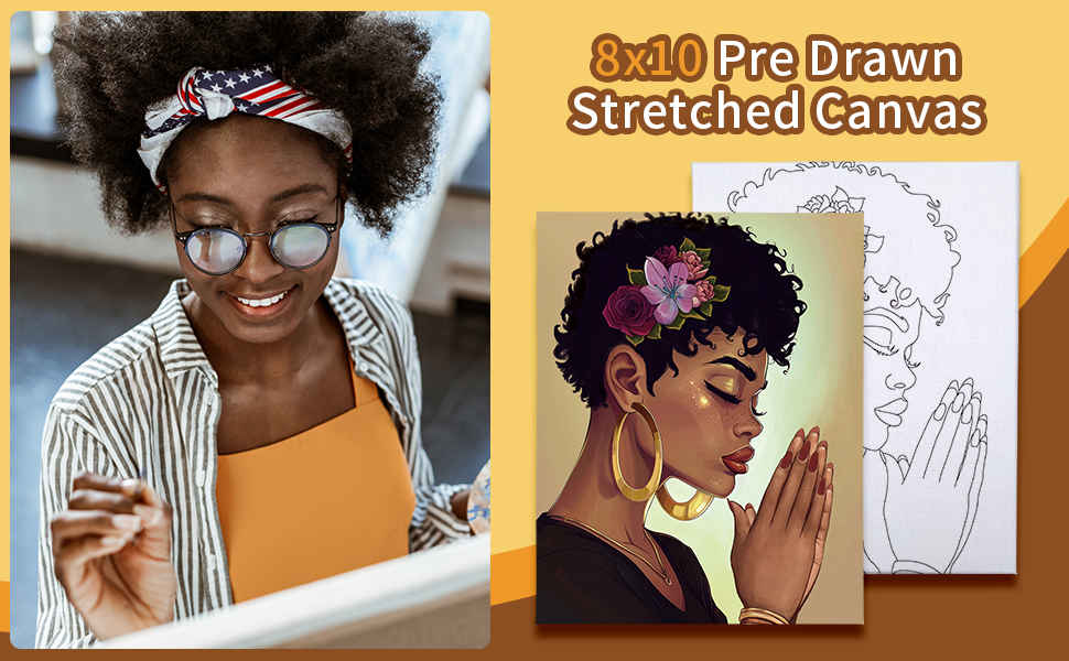 VOCHIC Canvas Painting Kit Pre Drawn Canvas for Painting