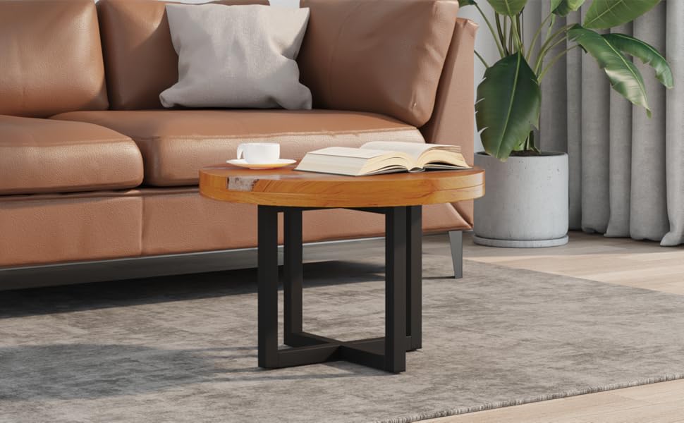 Amazon.com: vidaXL Coffee Table with Resin Inlay, Round