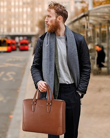 banuce leather briefcase men