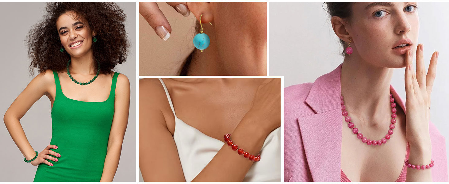 Natural Gemstone Bead Necklace