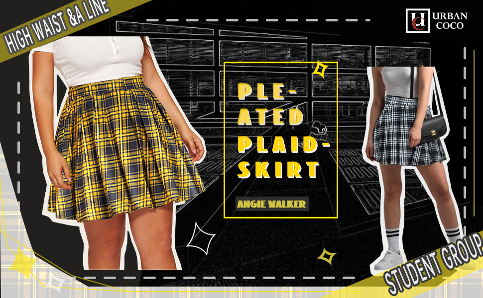 Amazon.com: Urban CoCo Women's Plaid Pleated Mini Skater