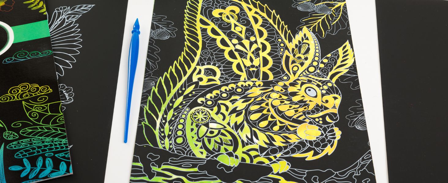 Hinkler Kaleidoscope Etch Art Creations Butterfly Garden Scratch