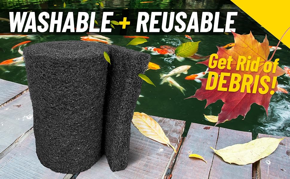 Aquatic Experts Classic Koi Pond Filter Pad COARSE Black Bulk Roll Pond Filter