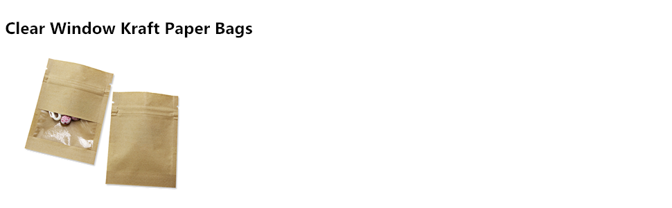 Amazon Com 100 Pack Clear Window Airtight Brown Kraft Paper For Zip Food Storage Lock Small Bags Reclosable Seal 2 7x3 5inch Inner Size 2 36x2 36inch Zipper Resealable Heat Seal Pouch Smell Proof Sample Coffee Home