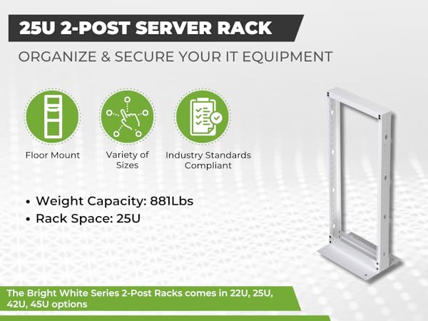 棚2 Amazon.com: NavePoint 25U 2 Post Rack Open Frame Server Rack
