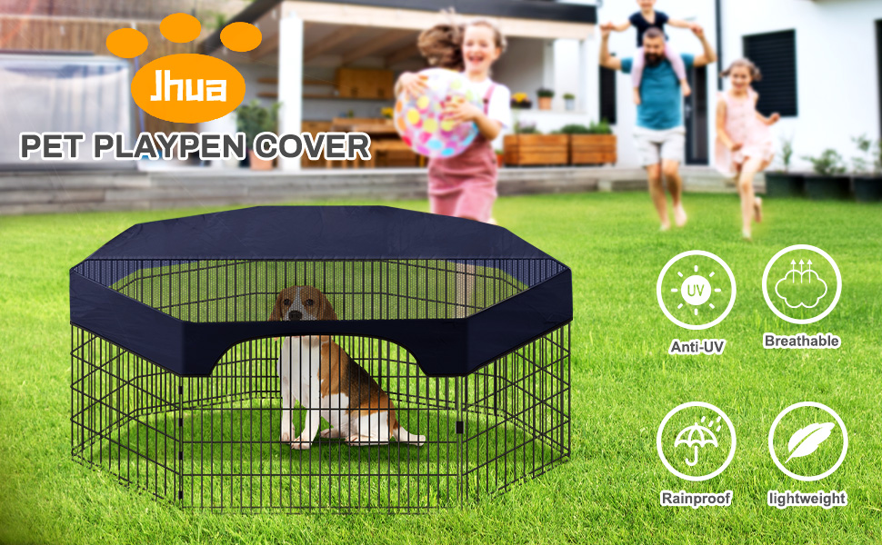 Pet Playpen Cover, Jhua Dog Playpen Cover for Pets, Mesh Top Cover for