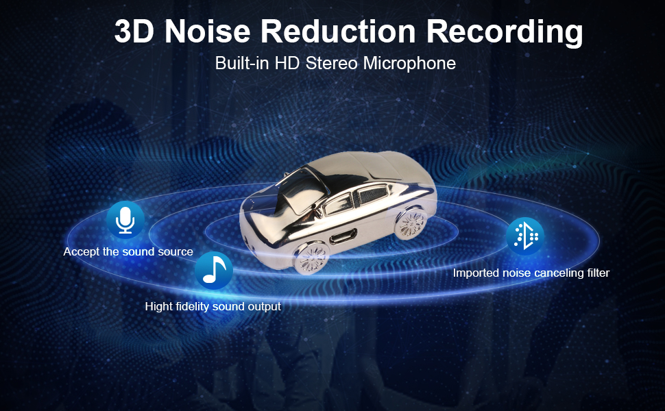 32GB Digital Voice Recorder, Car Model Voice Activated Recorder for