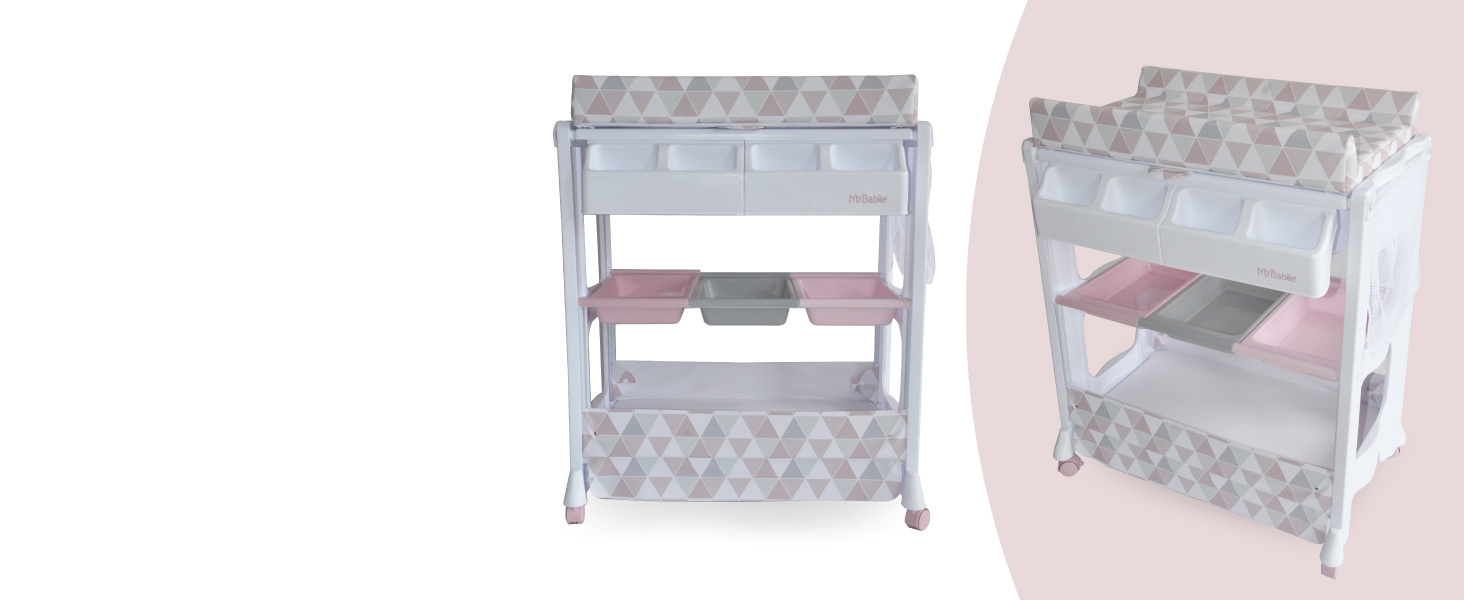 My Babiie Baby Changing Unit with Concealed Bath, Nursery Changing