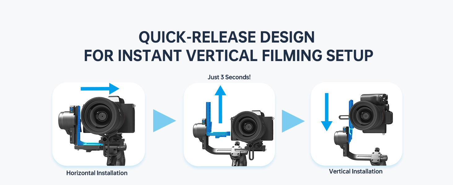Quick-Release Design for Instant Vertical Filming Setup