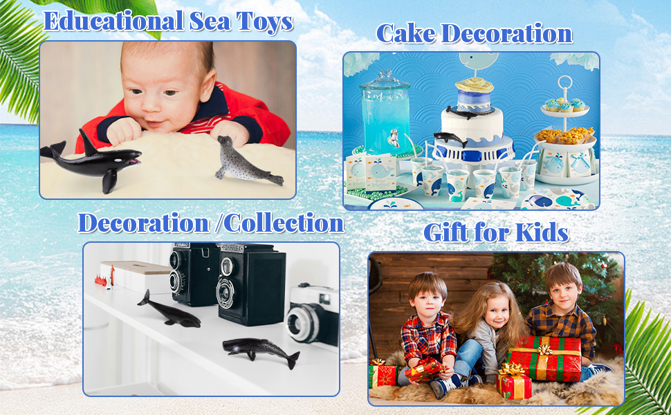 Cake Topper Toy Set with Sharks