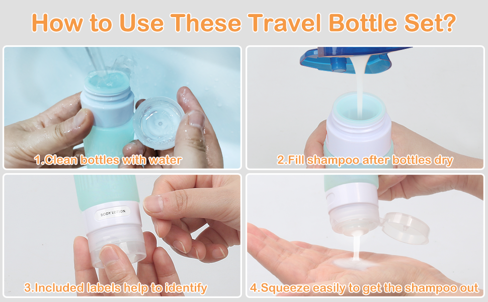 Travel Bottles for Toiletries TSA Approved 3oz Silicone