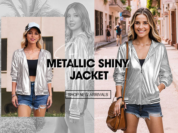 Amazon.com: FEMLE Women Silver Metallic Holographic Glitter