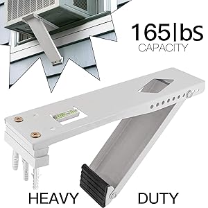 Amazon Com Window Air Conditioner Support Bracket Relieves Weight Stress On The Window Frame A C Safe Support Bracket Installs From Inside The House Built In Bubble Level Window Ac Mount Bracket Up To 165lbs