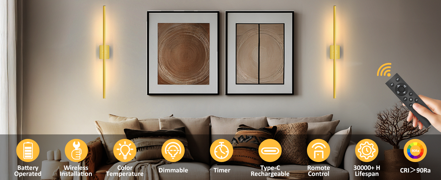 Battery Operated Wall Sconces