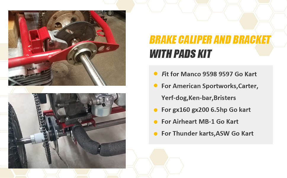 Go Kart Mechanical Brake Caliper with Bracket Automotive