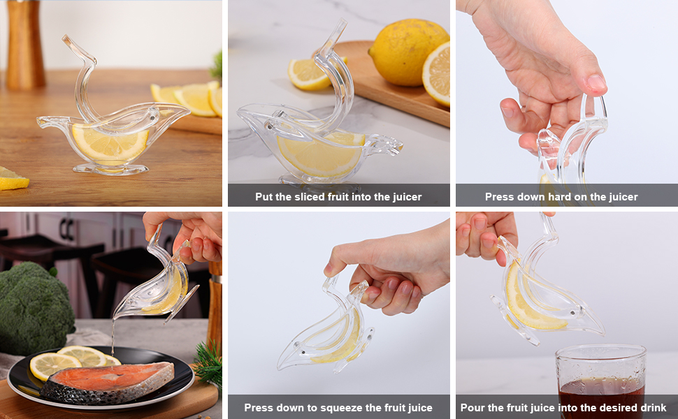 Manual Lemon Slice Squeezer, Acrylic Portable Manual Lemon
