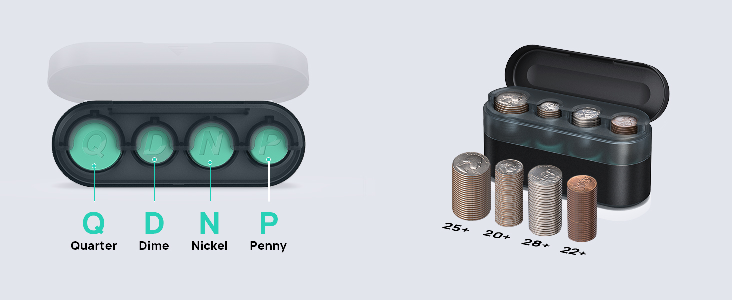 Compact and efficient coin holder for car console storage, offering a space-saving solution for organizing coins and small items