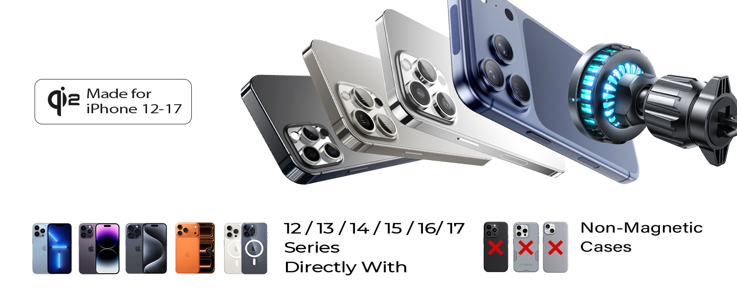 Qi2 15W MagSafe Car Mount Charger