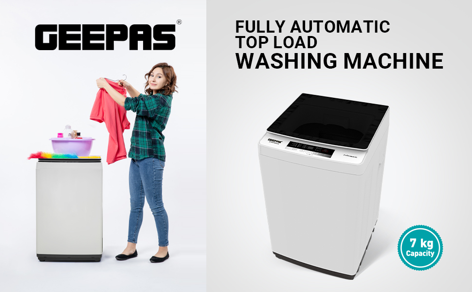 Geepas 7 kg Top Load Washing Machine with 8 Programs Model No