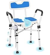 Careboda U - Shaped Shower Chair with Backrest & EVA Foam Armrests, 600LBS Capacity, Tool - Free ...