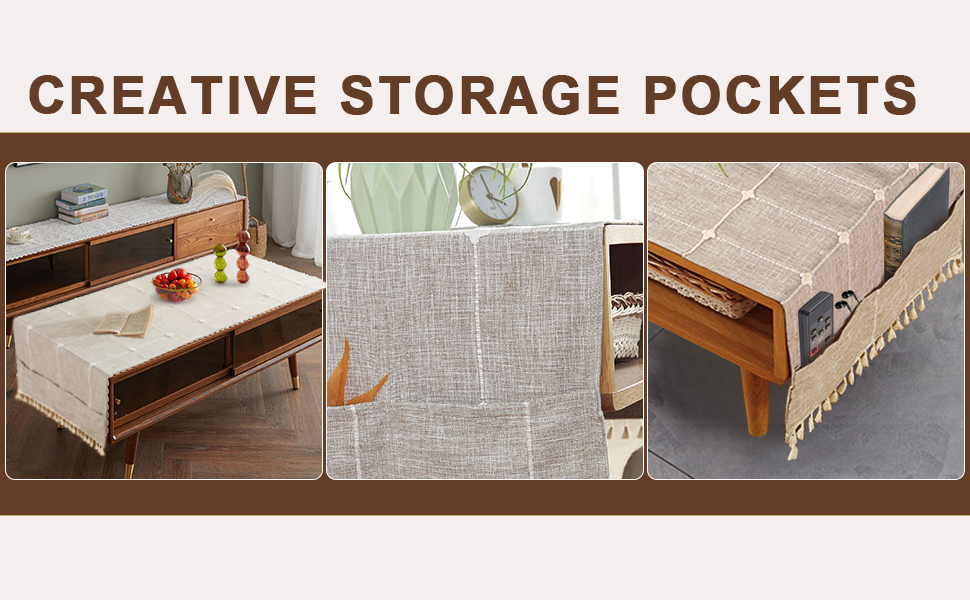 Ajerg Coffee Table Cloth, Boho Coffee Table Cover for