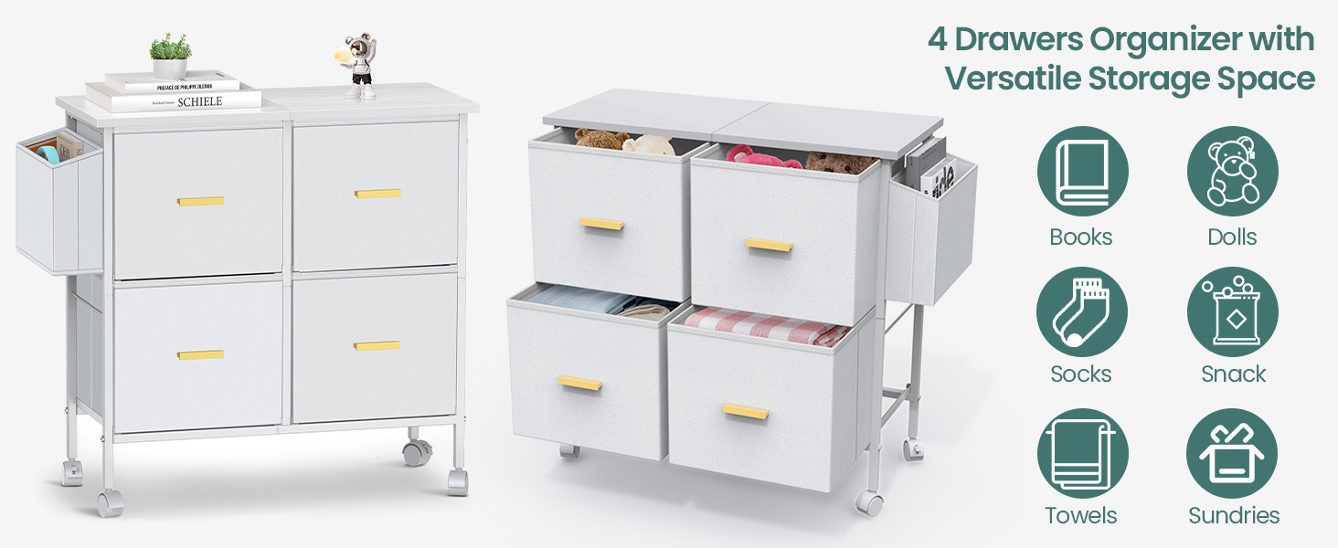 4 Drawers Organizer with Versatile Storage Space