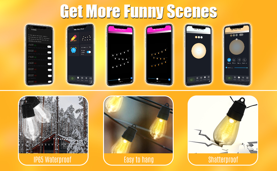 Solar String Lights App Remote Control, 50FT(45+5) Outdoor Lights