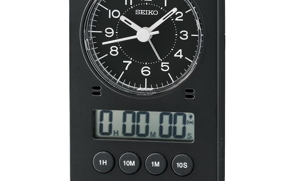 Amazon.com: Seiko 3 in 1 Alarm Clock, Stopwatch and Timer, Black