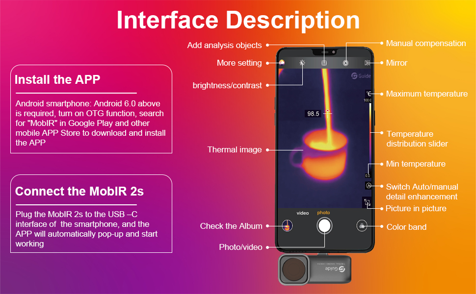 Guide Sensmart MobIR 2S AutoFocus Thermal Imaging Camera