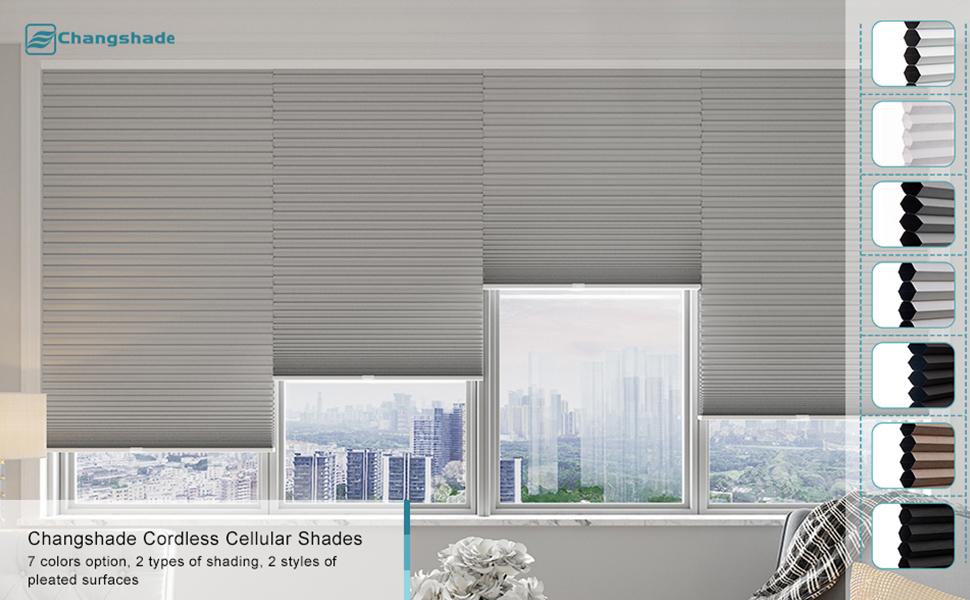 Changshade Size Customized Cellular Shades,Cordless