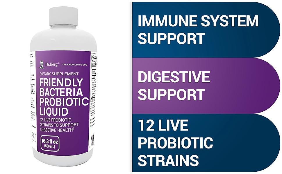 Dr. Berg's Friendly Probiotic Liquid Supplement Drink Mix w