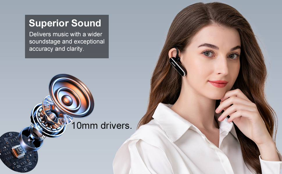 DTALL Bluetooth Headset, V5.1 Ultralight Wireless Handfree