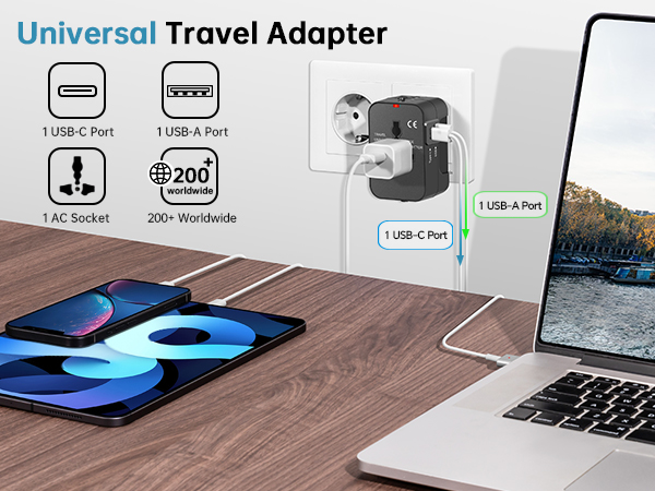 All in one design,simple and portable, worldwide charging