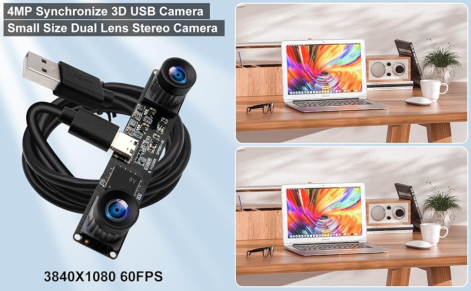 Amazon.co.jp: ELP 60fps 3Dステレオ同期USBカメラモジュール4MP