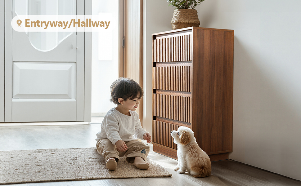 KOLIGEY Wood Dresser, 5 Drawer Dresser for Bedroom, Modern