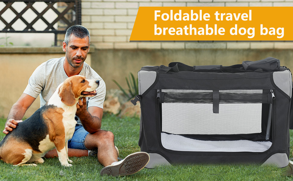 BestPet 36 inch Collapsible Dog Crate for Medium Dogs, 3