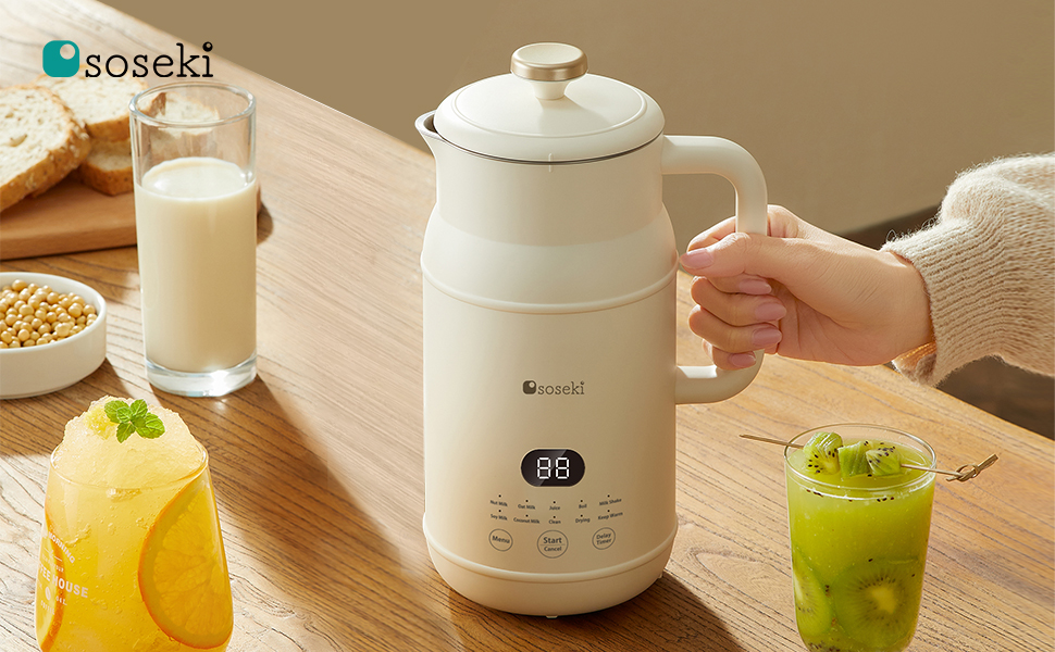 soseki Soy Milk Maker Machine,1.05QT Automatic Nut Milk
