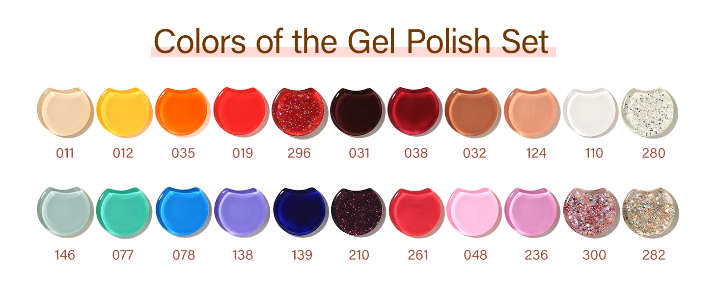 Candy Lover Gel Nail Polish Kit, 25 Pcs Neon Bright Gel Nail Polish Set