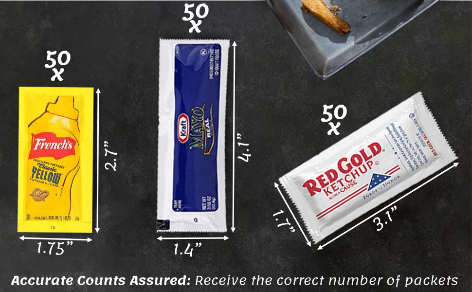 Individual Condiment Packets Variety Pack 150Count 50