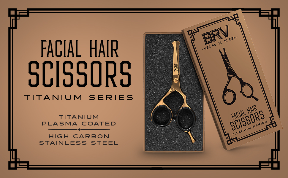 brv men stainless steel slant precision scissors sharp ear nose hair blunt rounded