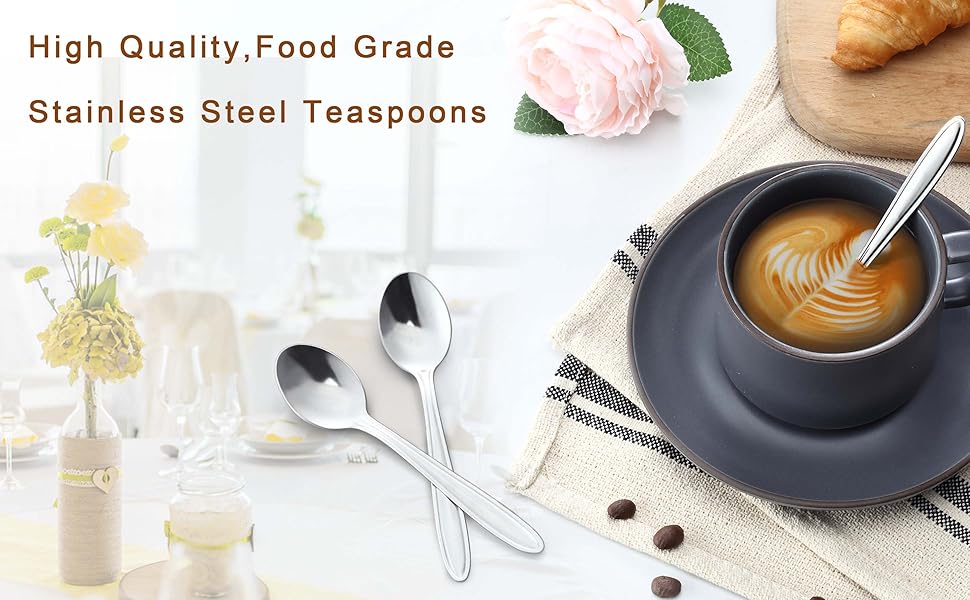 Teaspoons, Pleafind Teaspoons Set of 36, 36 Pieces Stainless Steel Tea