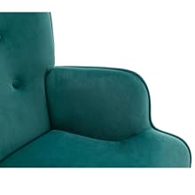 Velvet Rocking Chair Wingback Armchair For Living Room, Green 15 2