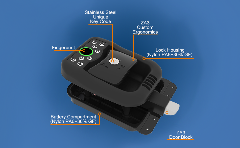 RV Keyless Fingerprint Slam Latch
