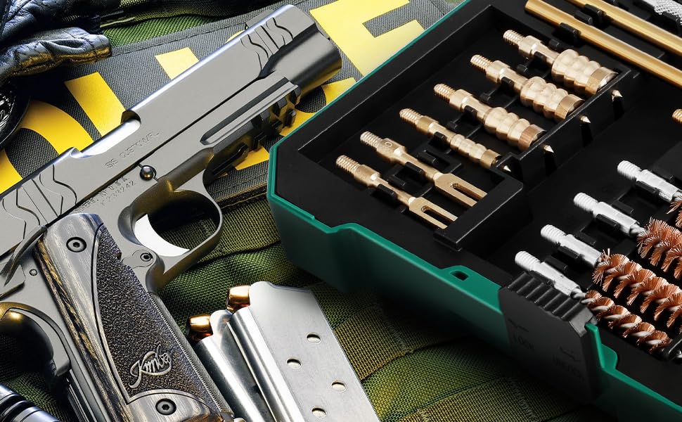 FLISSA Universal Handgun Cleaning Kit, 16 Piece Gun Cleaning Kit with
