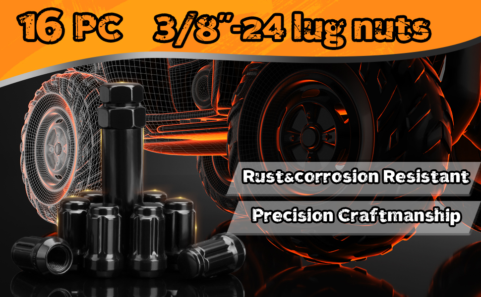 ATV 3/8"24 Lug Nuts for Polaris Sportsman 335/400/500/570