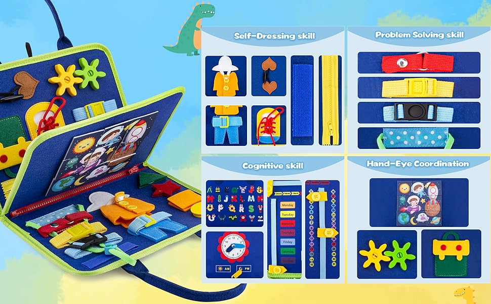 Busy Board Toy for Toddlers, Montessori Sensory Toys for Kids