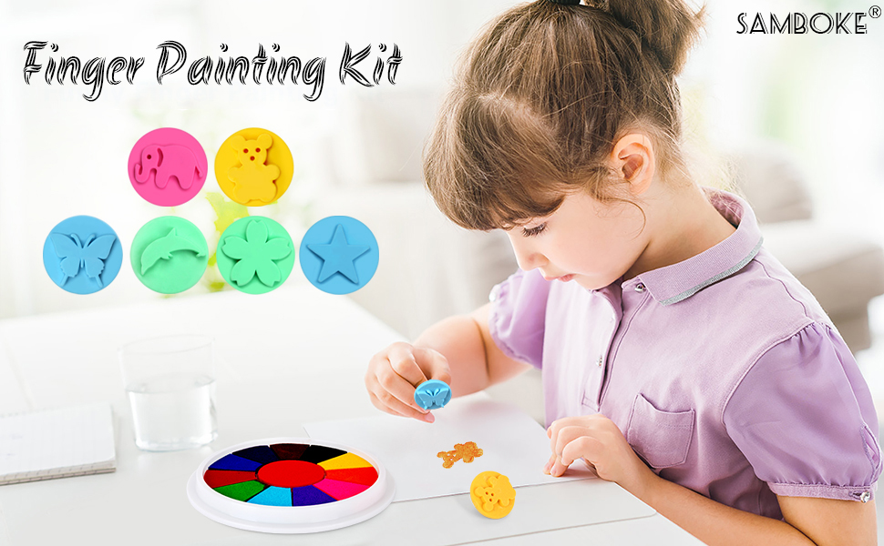 Funny Finger Painting Kit With Painting Book & 6 Picture