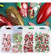4 Bags Christmas Nail Charms 5D Mini Santa Claus Snowman Snowflake Gingerbread Man Candy Cane Xma...