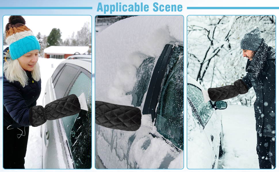 VAKKI Ice Scraper for Car, 2 PCS Snow Removal for Car Windscreen with Glove, Waterproof