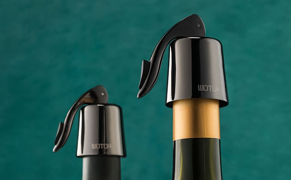 WOTOR Wine Stoppers Stainless Steel Wine Bottle Stopper Plug with